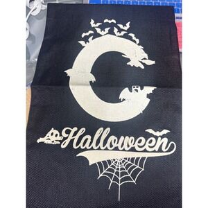 Halloween Black‎ Fabric Square Decorative Glow in the Dark Flag